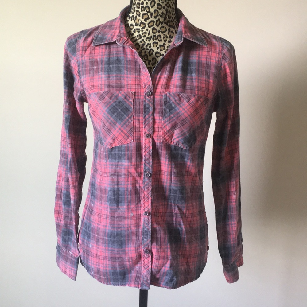 Red and grey plaid shirt